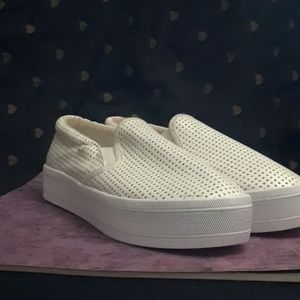 Bongo Woman's White/Glitter Slip-on Sneakers